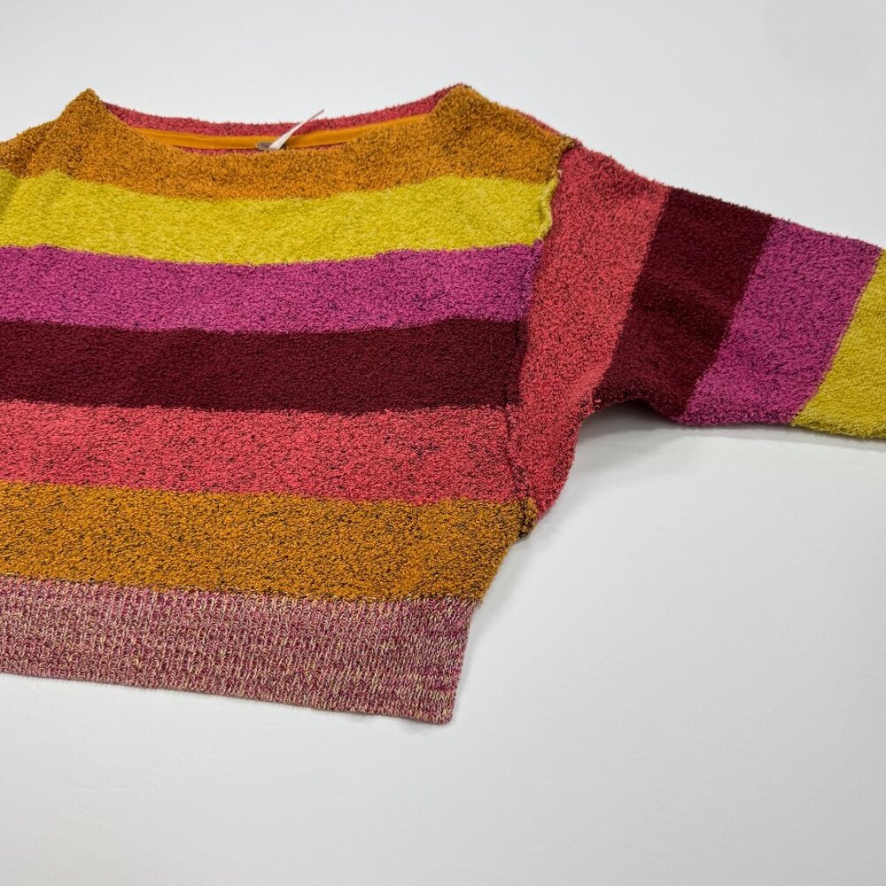 Free People Candyland Sweater Sz XS Multicolor Striped Off Shoulder Long Sleeve - Picture 5 of 12